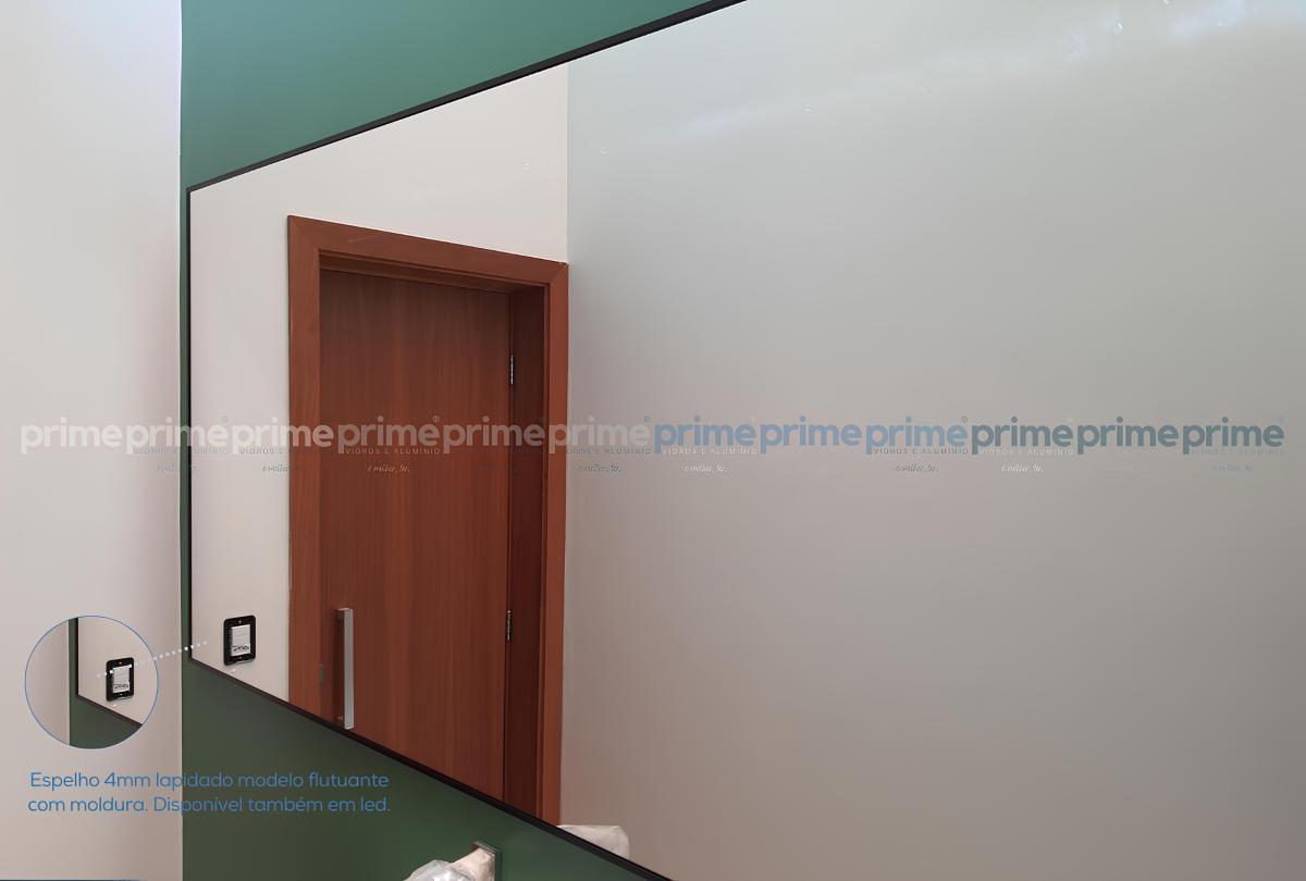 4 Espelho 4mm lapidado modelo flutuante  com moldura. Disponível também em led